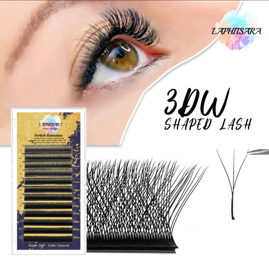 Premade Mink 3D Eyelash Extension Professional High-Quality Lashes D Curl 0.07mm