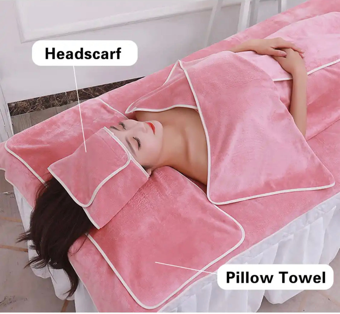 Professional Eyelashes Extension Towels A Set Of 3Towels Gray Pink