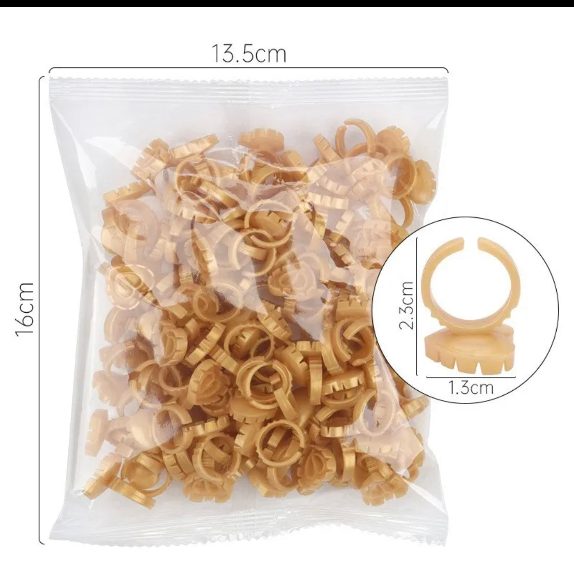 Eyelash Extension Glue Ring 100PCS Disposable Eyelash Ring Heart-shaped BLUE PINK GOLD