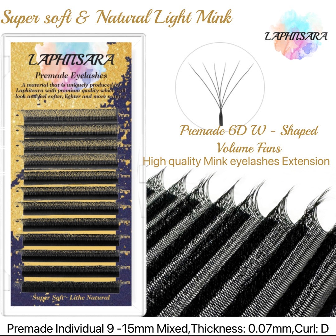 Premade Mink 6D Professional Eyelash Extension  High-Quality Lashes D Curl thickness:0.07mm
