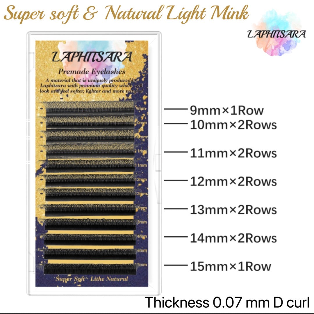 Premade Mink 8D Professional Eyelash Extension  High-Quality Lashes D Curl thickness:0.07mm