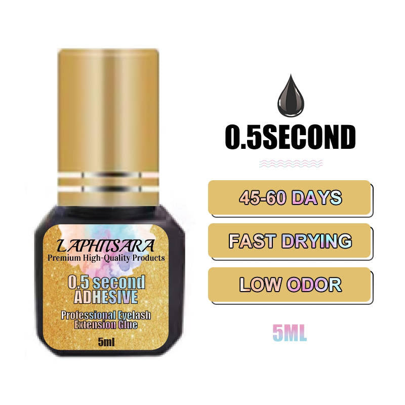 0.3Sec-0.5Sec 6-8Weeks Long Lasting Eyelash Extensions Max Bond Glue 5ml /Adhesive Fast Strong