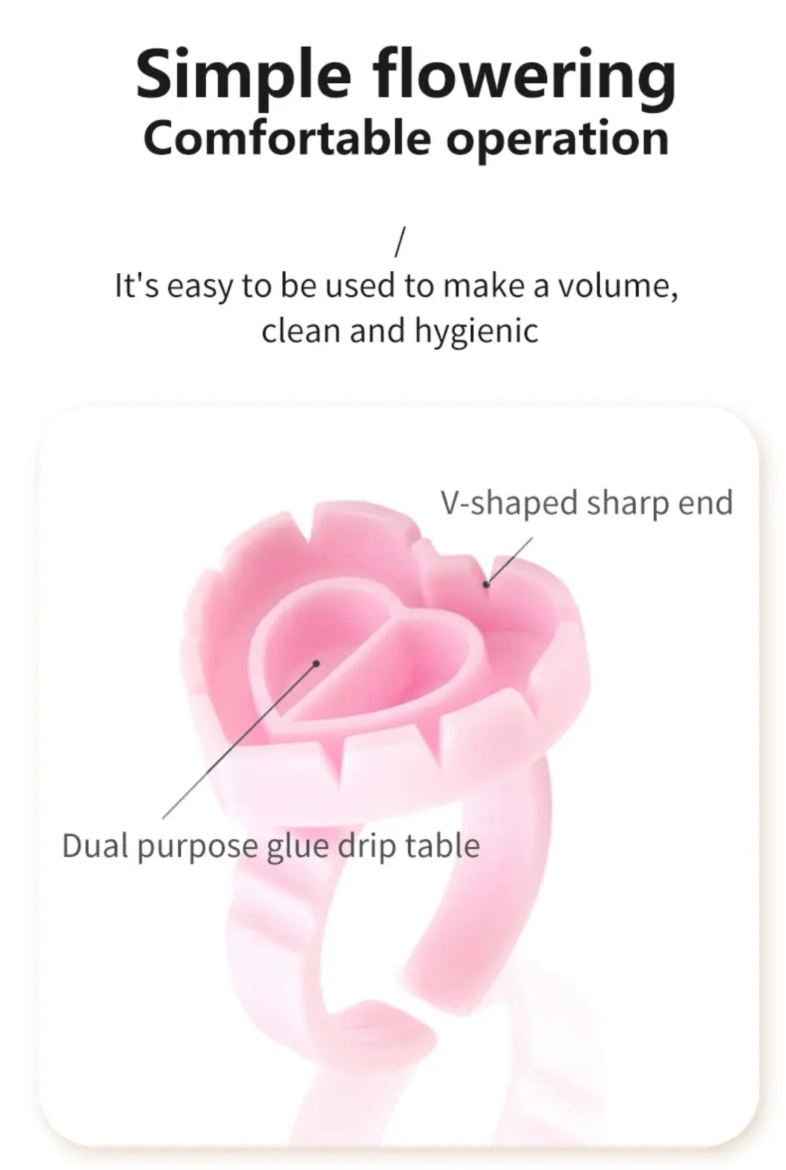 Eyelash Extension Glue Ring 100PCS Disposable Eyelash Ring Heart-shaped BLUE PINK GOLD