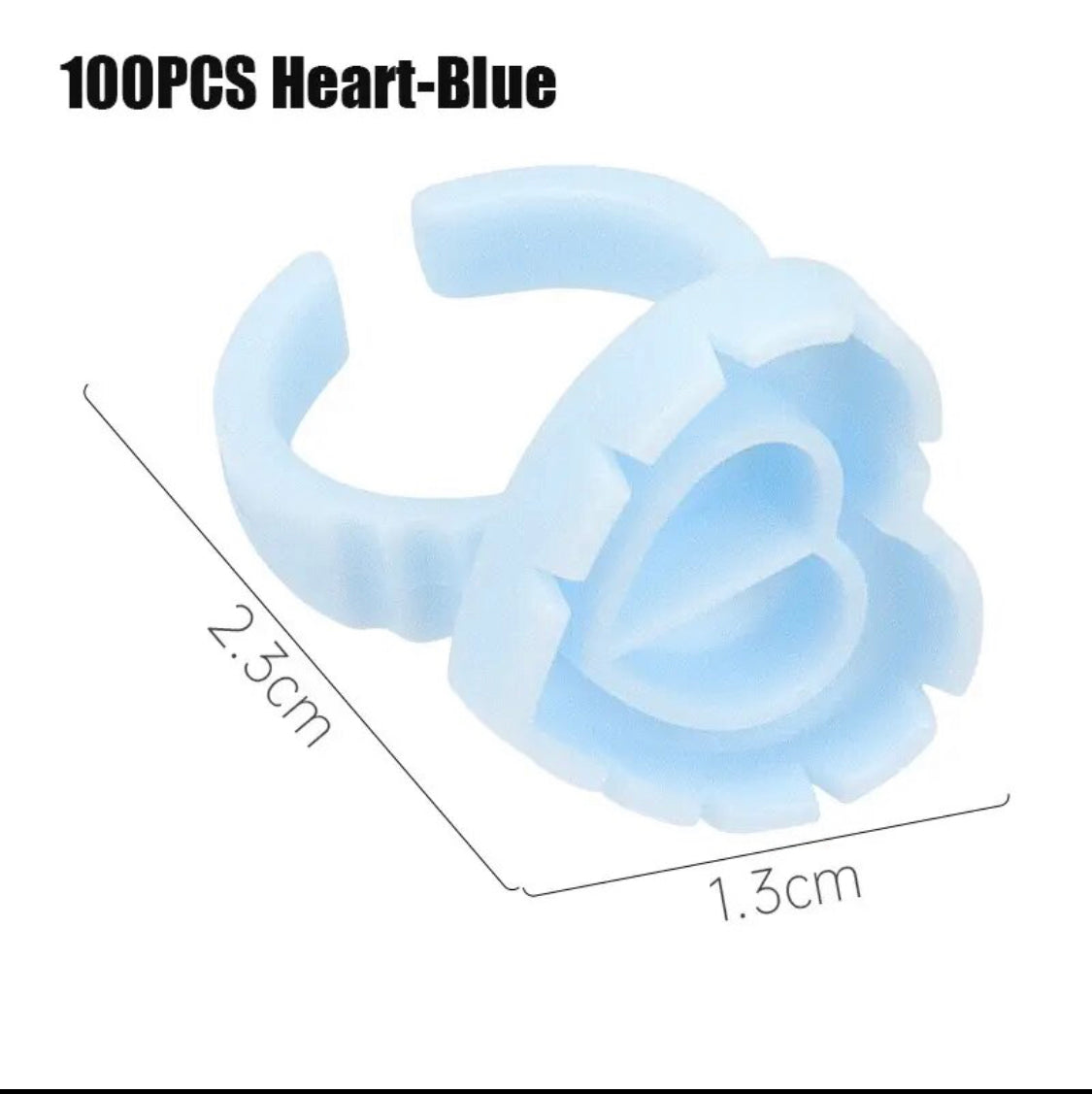 Eyelash Extension Glue Ring 100PCS Disposable Eyelash Ring Heart-shaped BLUE PINK GOLD
